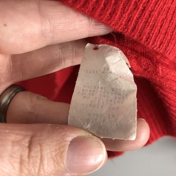 Designers Originals Womens‎ Size Large 40 Sweater Cherry Red Mock Neck 1/4 Zip - Picture 9 of 14